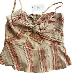 Anthropologie Women's Sleeveless Crop Stretchy Strappy knotted Sexy Summer Top M